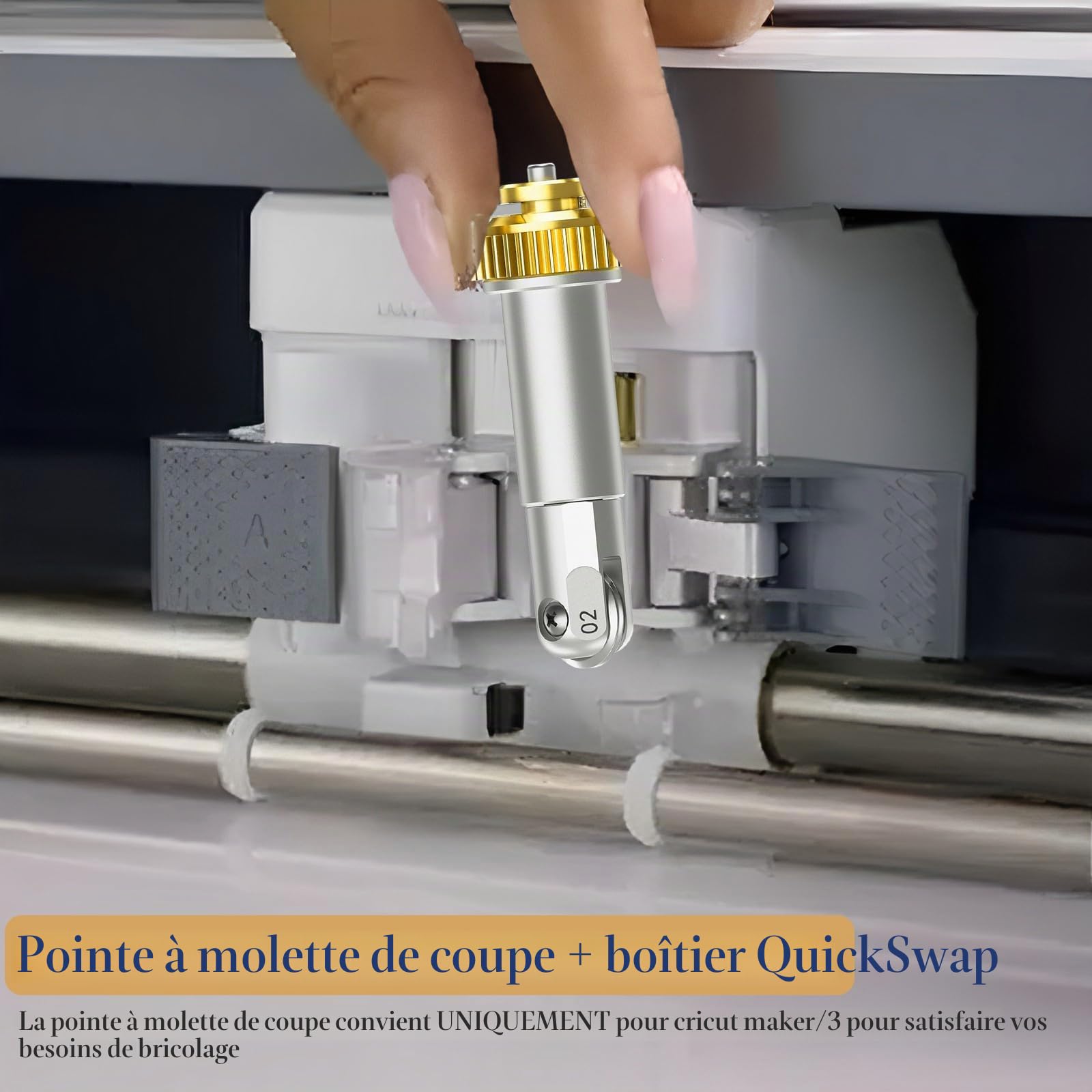 Ensemble d'outils pour roue de score, roue de score compatible avec la machine Cricut Maker, pointe de roue de score unique + double embout de roue de score et boîtier d'entraînement Quickswap, pour