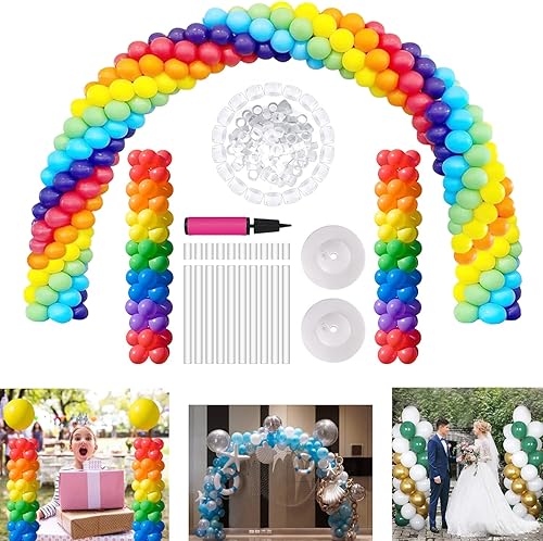 JC HUMMINGBIRD Juego de globos grandes de arco y columna (bebé, baby shower, boda, graduación) (arco y columna de plástico)
