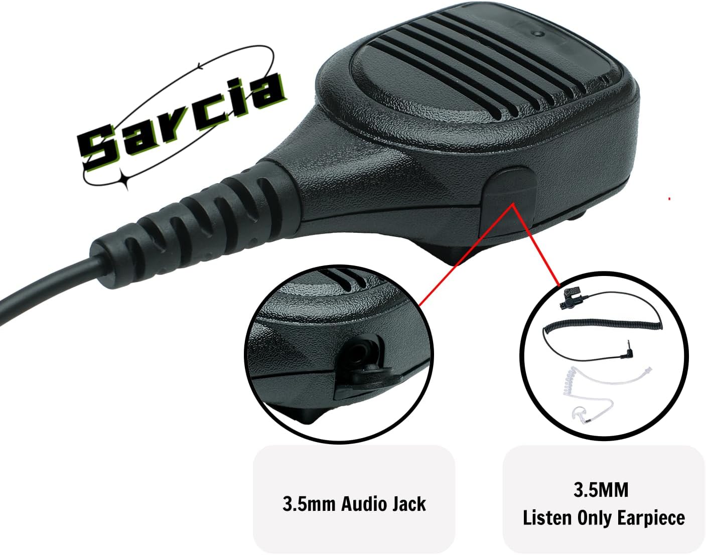 Shoulder Speaker Mic Compatible with Motorola XPR3500e XPR3300e XPR3500 XPR3300 Walkie Talkie Two Way Radio with 3.5MM Listen Only Earpiece