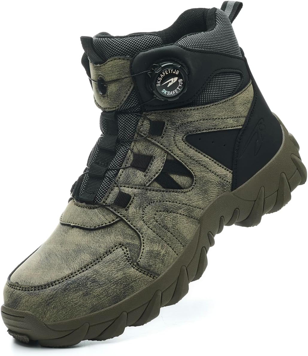 Steel Toe Work Shoes for Men Women Lightweight Safety Boots | Comfortable, for industrial & construction, outdoor work, slip-resistant, breathable