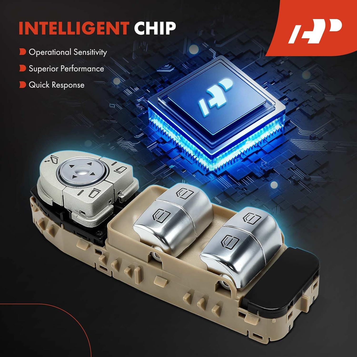 A-Premium Master Power Window Switch Compatible with Mercedes-Benz W213 W238 Series E-Class, Front Left Driver Side, Beige