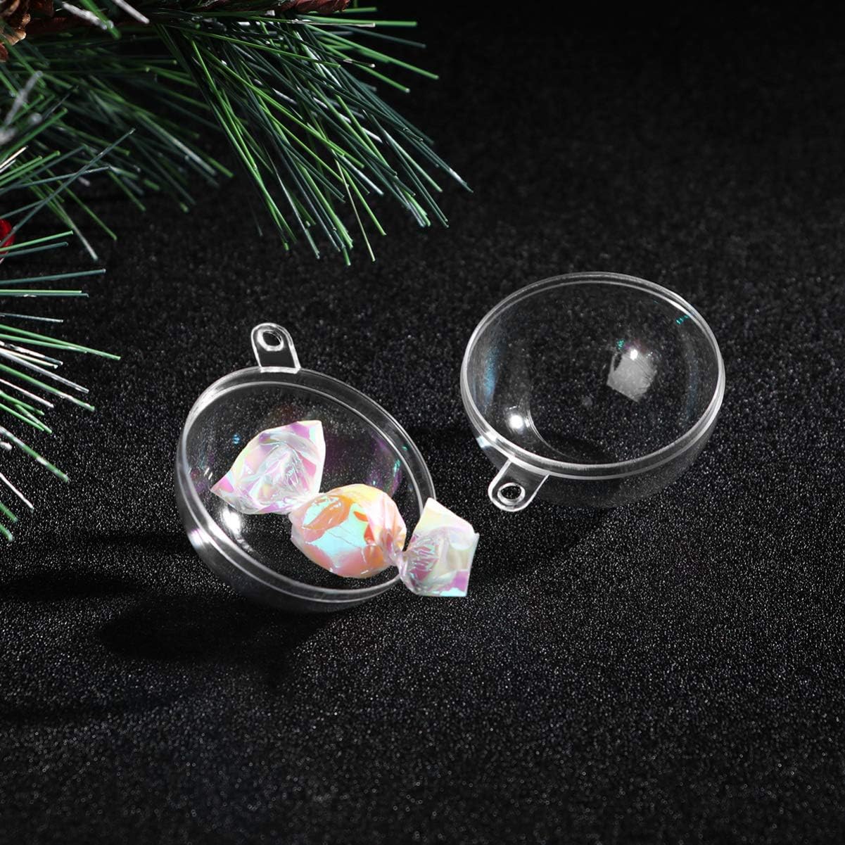 Clear Baubles to Fill 10PCS Clear Fillable Baubles Transparent Craft Ornament Balls DIY Christmas Tree Hanging Ball for Xmas New Year Wedding Party Decoration (40mm) - Image 5