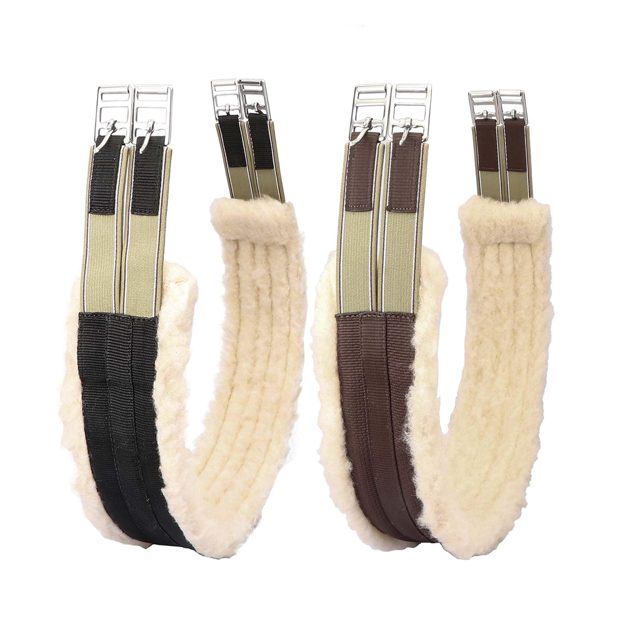 SIE EQUESTRIAN Fleece Padded Horse Girth 32" to 56" (Black, 38 inch)