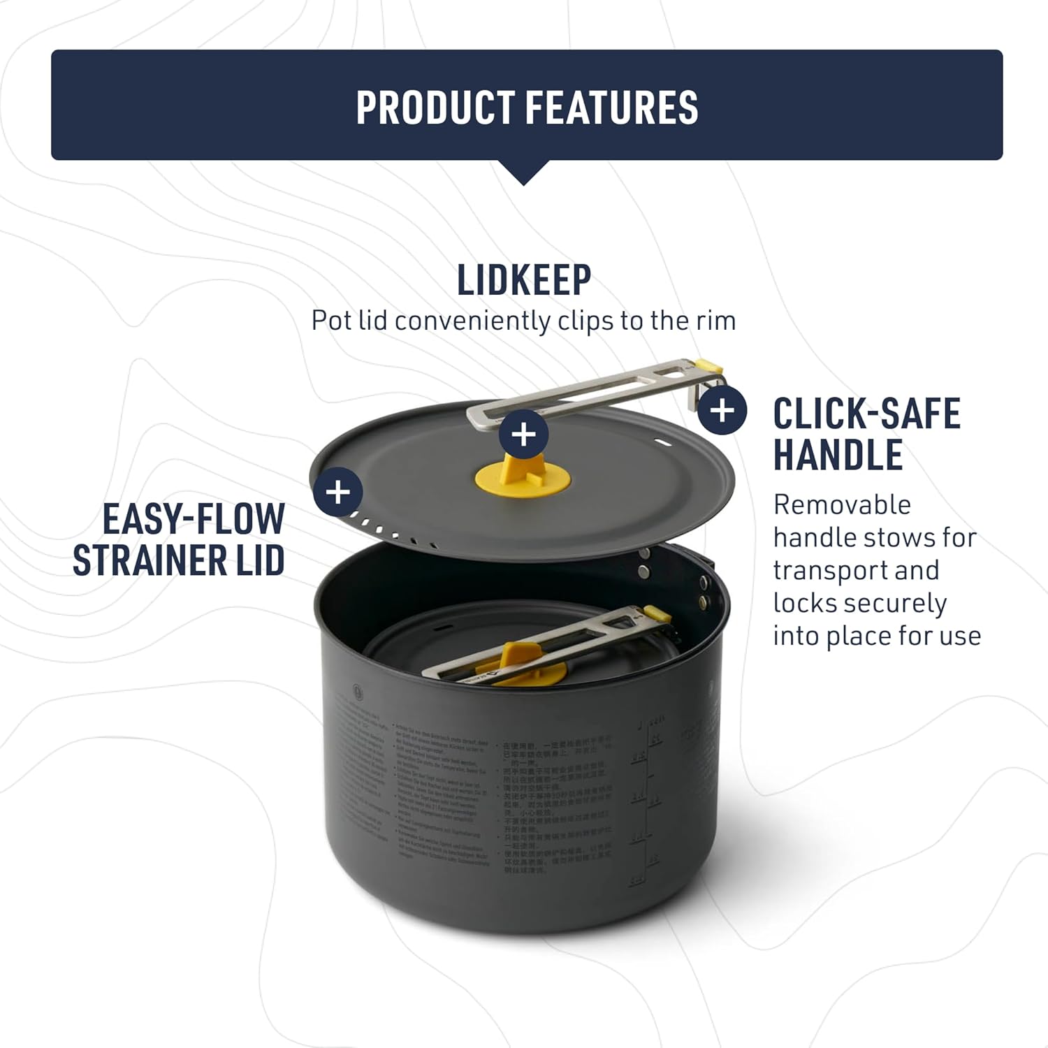 Sea to Summit Frontier Ultralight Two Pot Set for Camping, 1.3-Liter Pot and 3-Liter Pot