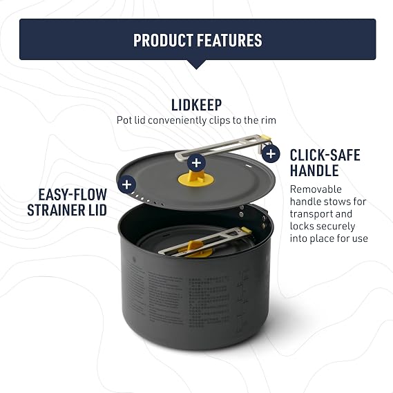 Sea to Summit Frontier Ultralight Two Pot Set for Camping, 1.3-Liter Pot and 3-Liter Pot