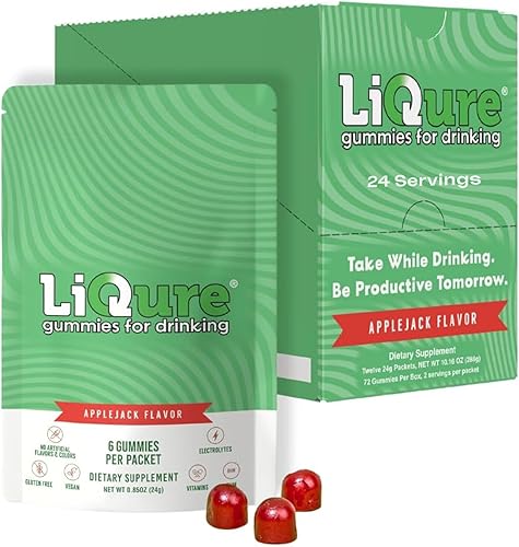 Gomitas para beber, siéntete mejor después de una salida nocturna, DHM, cardo mariano, vitaminas B, electrolitos, a base de plantas, 72 gomitas (24