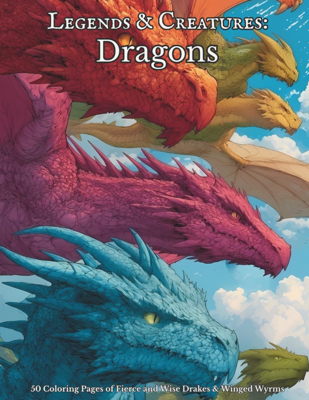 Legends & Creatures: Dragons: 50 Coloring Pages of Fierce and Wise Drakes & Winged Wyrms