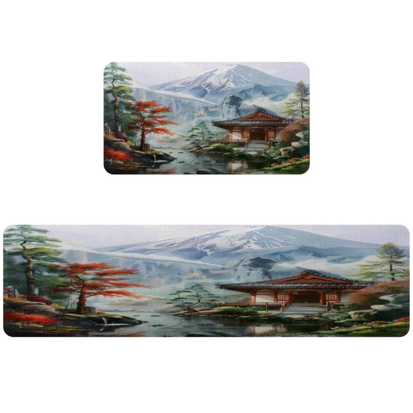 Tapis de cuisine motif Fuji pour décorer et protéger le couloir ou la buanderie