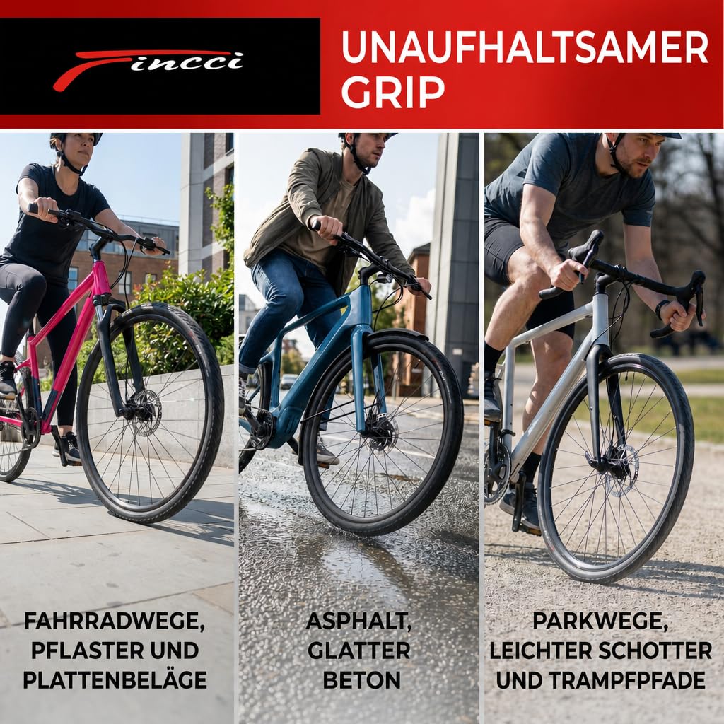 Fincci Fahrradreifen 28 Zoll Paar Kevlar 700x32c Reifen Roam Mantel 2er Set | Fahrradmantel 32-622 mit 1 mm Pannenschutz 30 TPI fuer Stadtfahren Gravel Reiserad Hybridrad Stadtrad und E-Bike 2er Pack