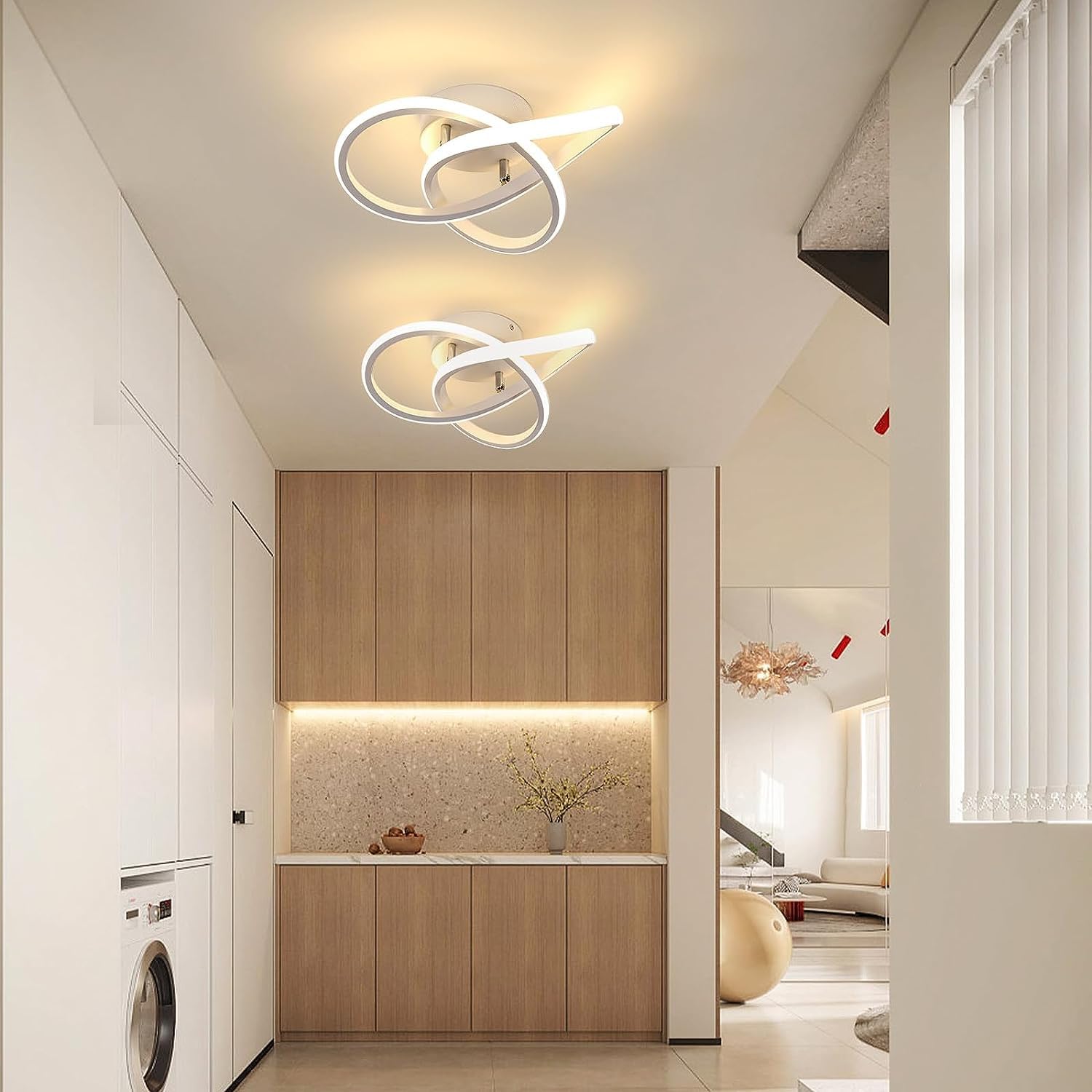 Comely Plafoniera LED Soffitto, 30W 3300LM Lampada da Soffitto Moderna, Luce Bianca Calda 3000K, Design Fiore Acrilico Lampadario LED Soffitto Bianco per Camera da Letto Soggiorno Cucina