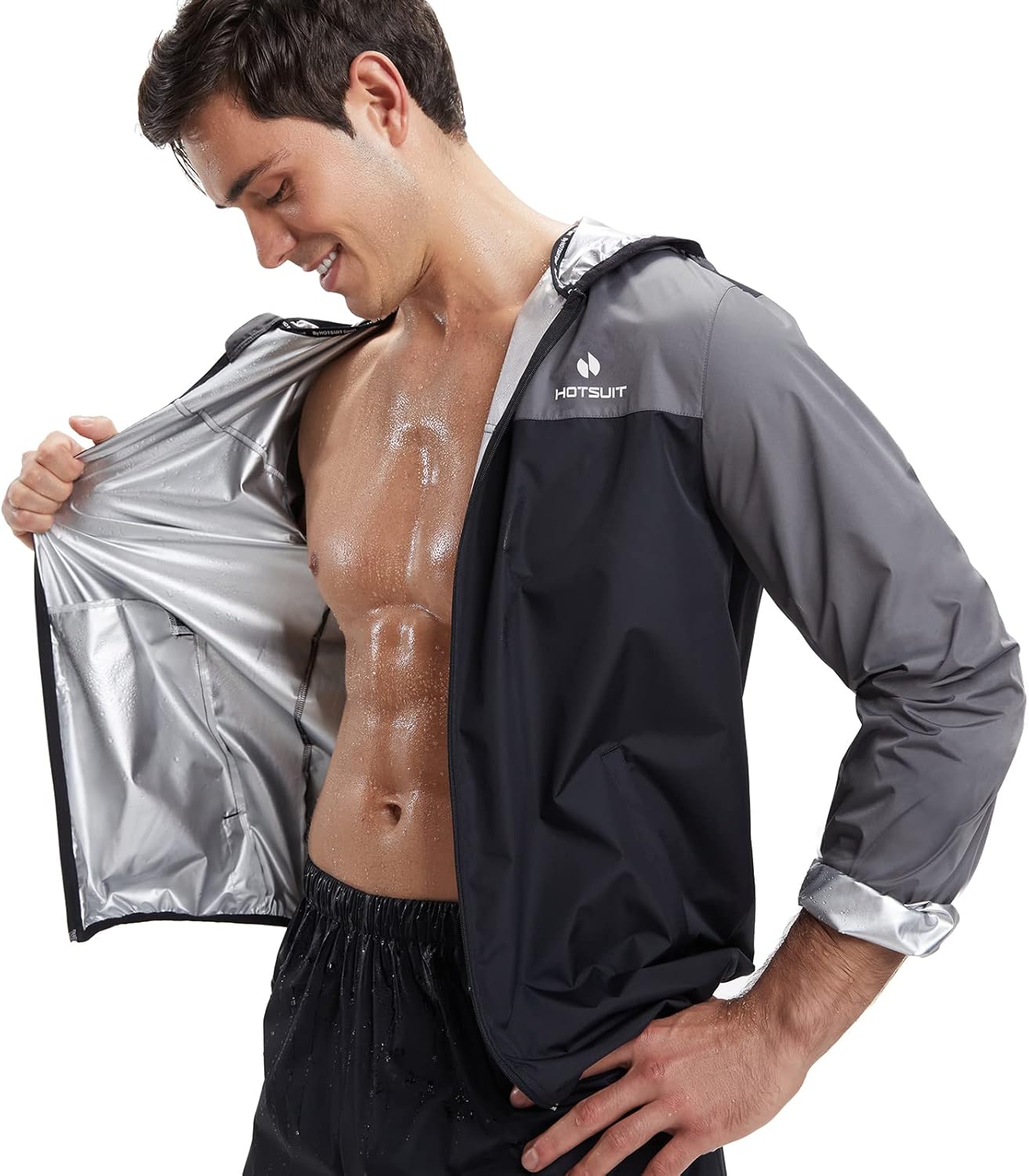 HOTSUIT Sauna Suit for Men Weight Loss Sweat Suits Gym Workout Exercise Sauna Jacket Pant Full Body - Image 8