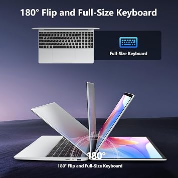 2026 Latest Laptop, 8GB RAM 512GB SSD Laptop, 15.6 inch 2K FHD Display,Celeron N4020C Processor, Thin & Portable Laptop,Dual WiFi, USB 3.0*2, BT,200W Front Webcam,Full-Featured Type-C,6500mAh Battery,
