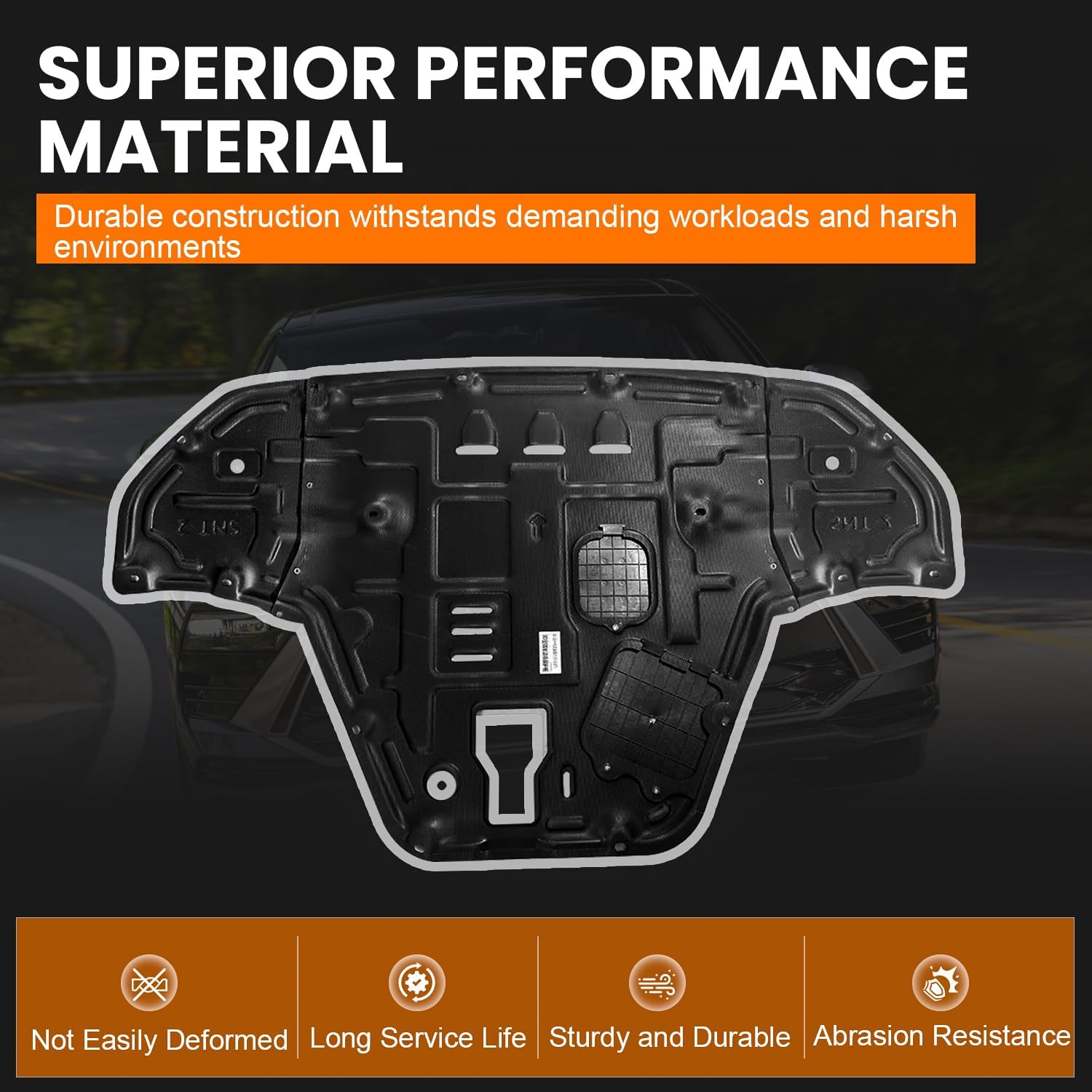 PratRaken Engine Splash Shield Fit for Hyundai Sonata 2020 2021 2022 2023 with Mounting Hardware Engine Under Cover Front Splash Shields Front Engine Guard Mud Flaps