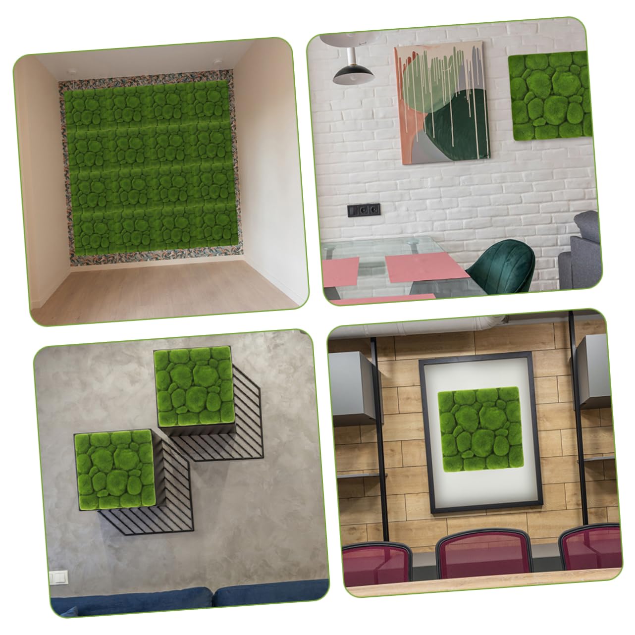 Panel de Musgo Artificial Verde 3 Piezas de Espuma para Decoración