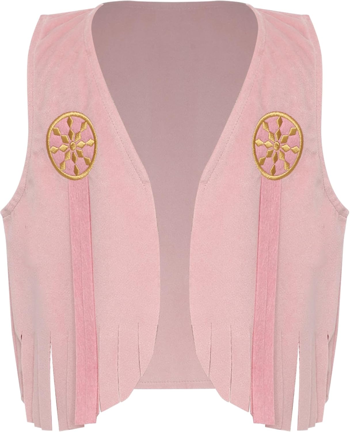 Toddler Western Disco Dance Outfit Fringed Waistcoat Tassel Mini Jacket Faux Suede Cowboy Vest