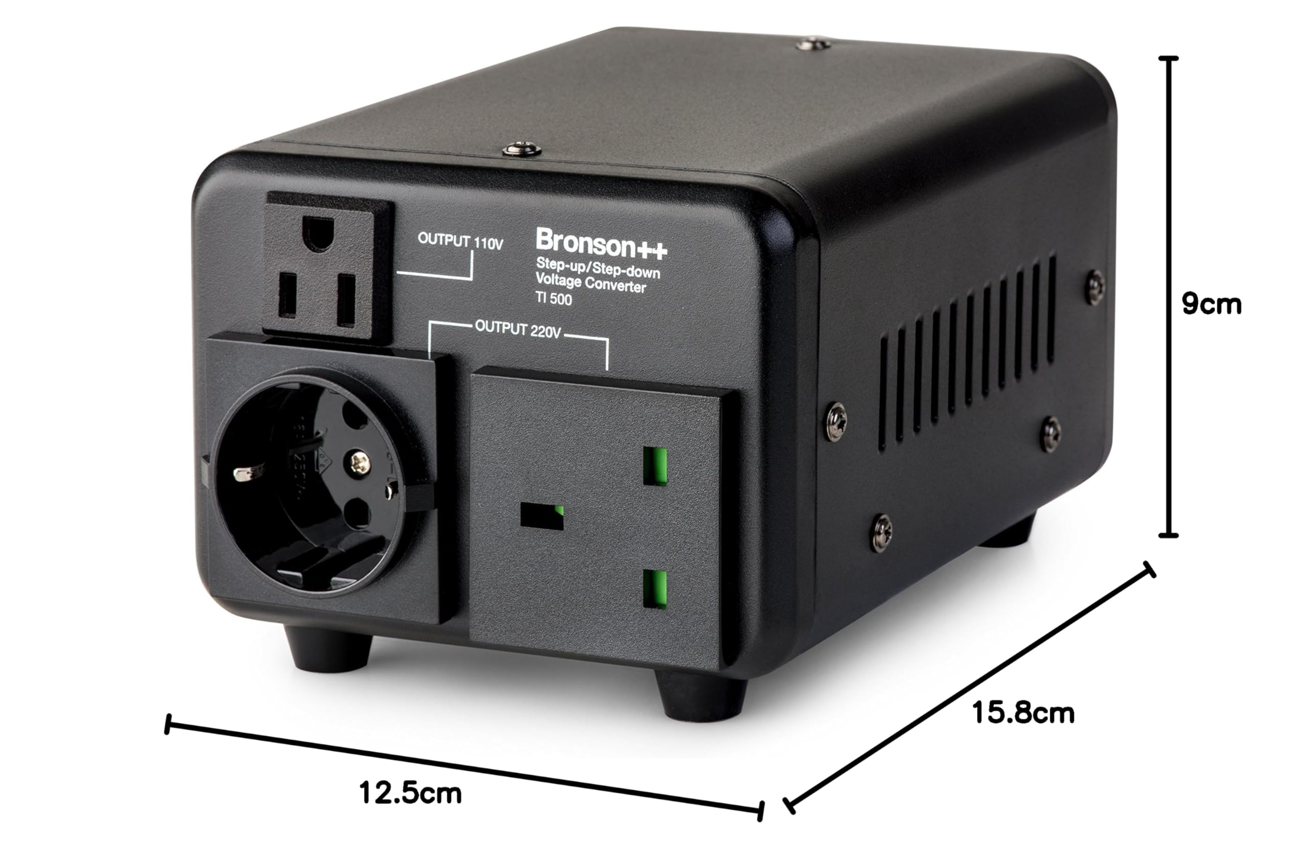 Bronson++ TI 500 - Transformateur 110 Volts Convertisseur USA Toroïdal 500 Watts - Entrée/Sortie 220V/110V Réversible Bronson 500W
