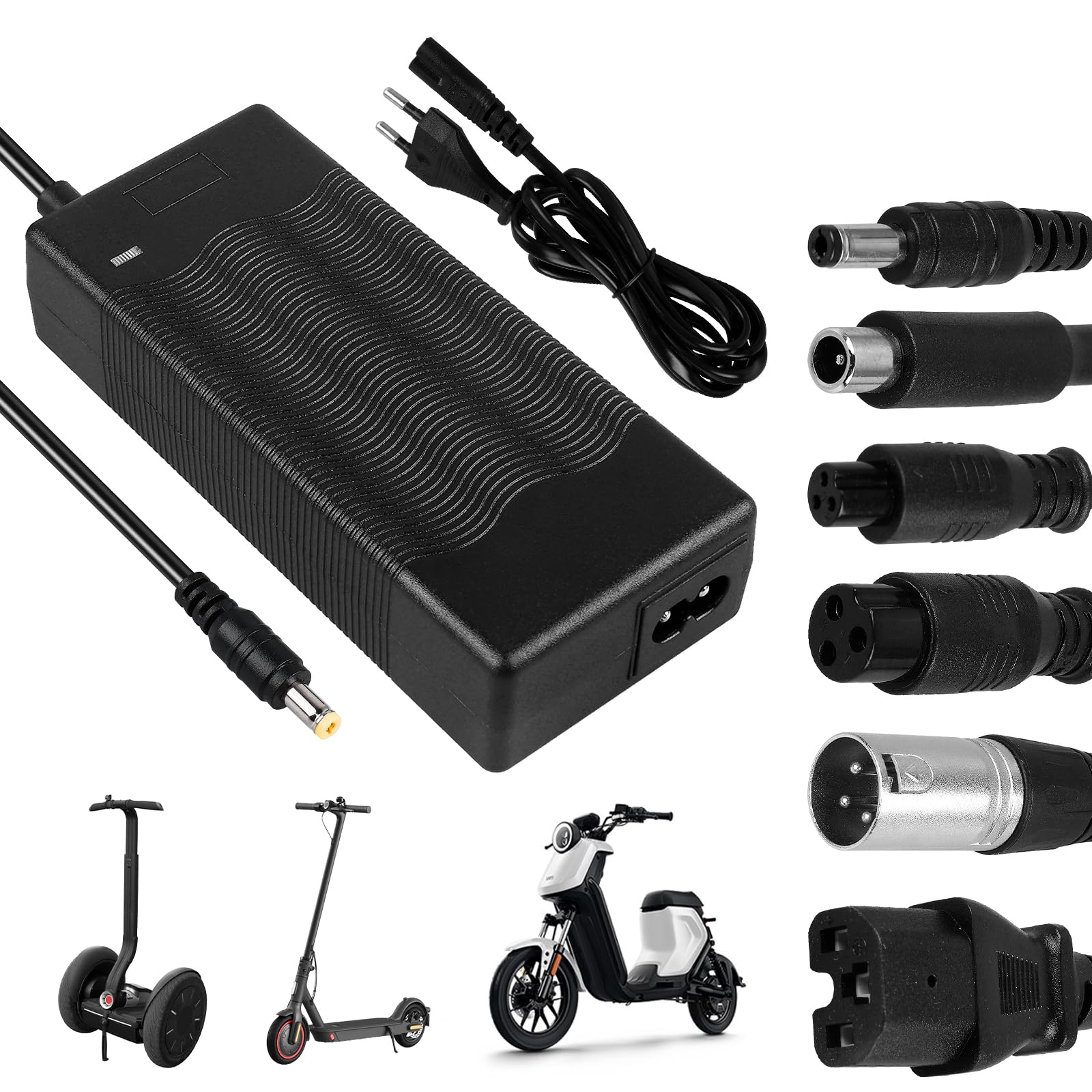 Caricatore Monopattino Elettrico 42V 2A Caricabatteria per Scooter Elettrico con