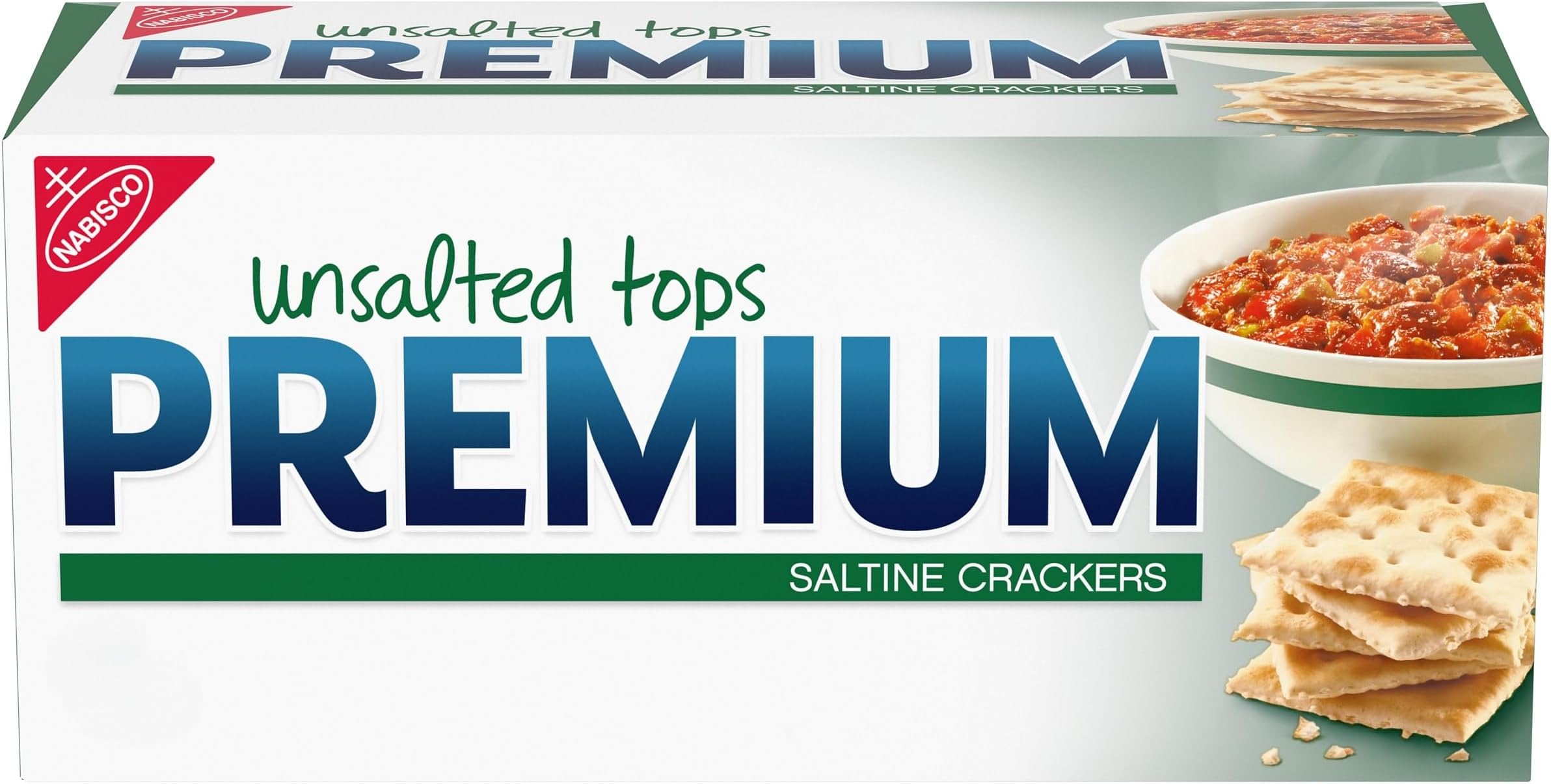 Premium Unsalted Tops Saltine Crackers, Lunch Snacks, 16 oz