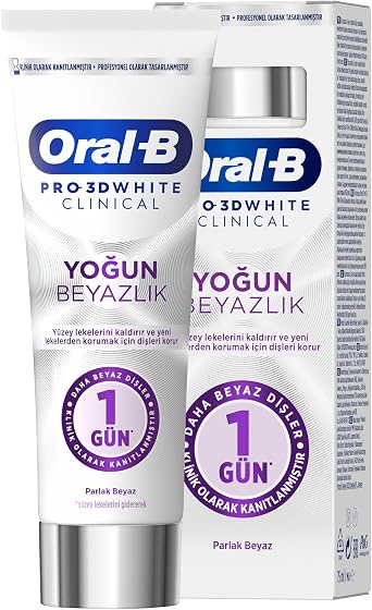 Oral-B Pro 3D White Clinical Yoğun Beyazlık Parlak Beyaz Diş Macunu 75 ml