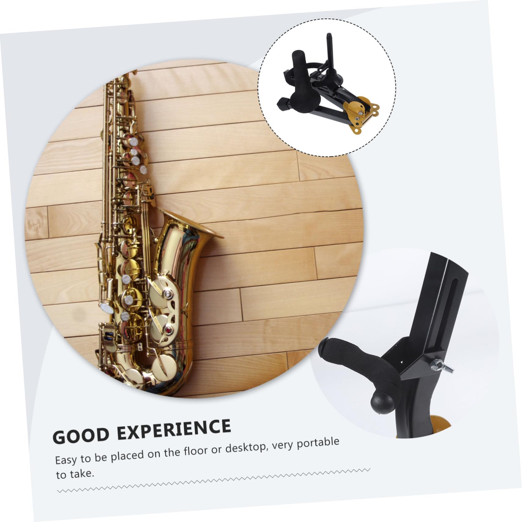 iplusmile Supporto Sassofono Pieghevole per Sax Tenore e Contralto e Portatile Stand Stabile e Leggero per Esposizione e Conservazione Strumenti Musicali