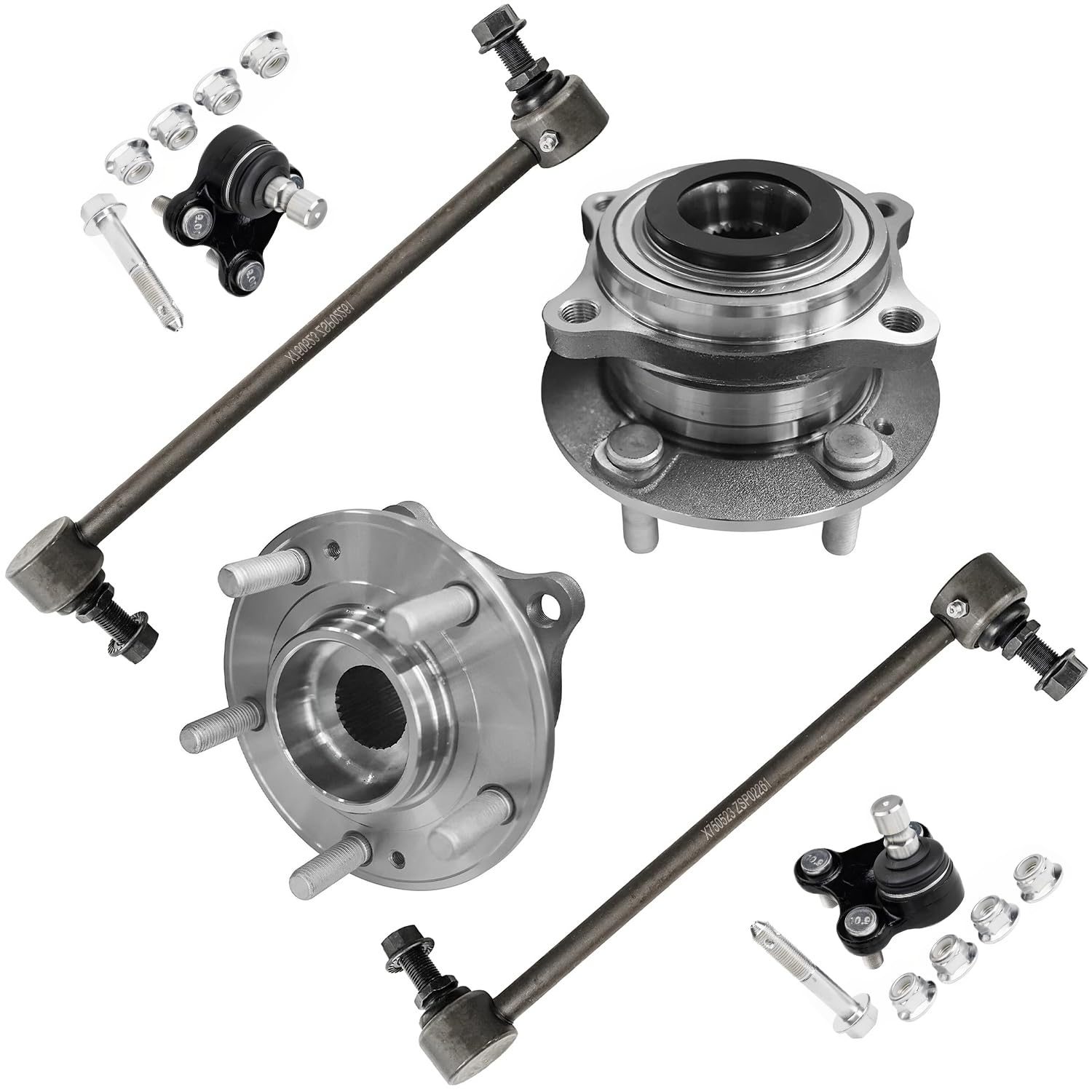 Detroit Axle - Front 6pc Wheel Bearings Hubs Kit for 16-21 Hyundai Tucson