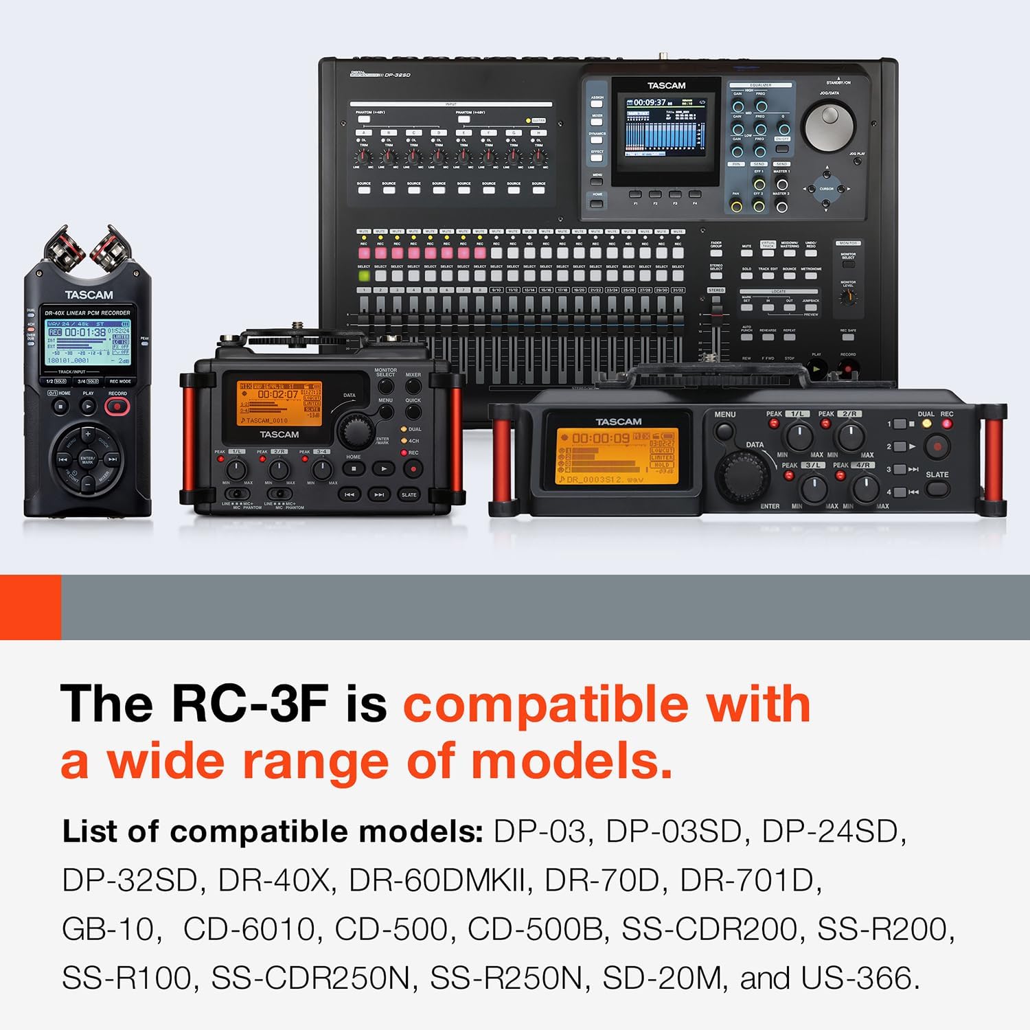 Tascam RC3F 3-Way Footswitch for Portastudios
