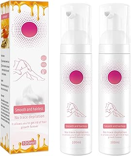 Beeswax Hair Removal Mousse, Hair Removal Foam Depilatory Mousse, Hair Removal for Men Spray, Gentle Beeswax Hair Removal Mousse, Non-irritating (2PCS,100ML)