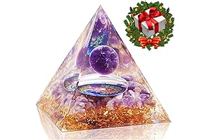 Amethyst Crystal Ball Pyramid Home Decor
