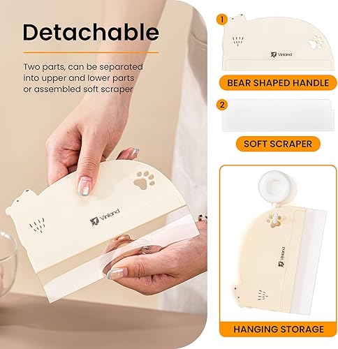 Miniatura 3 de 1 raspador más suave para tartas, suministros de decoración de pasteles, raspador de plástico PE flexible transparente de grado alimenticio,