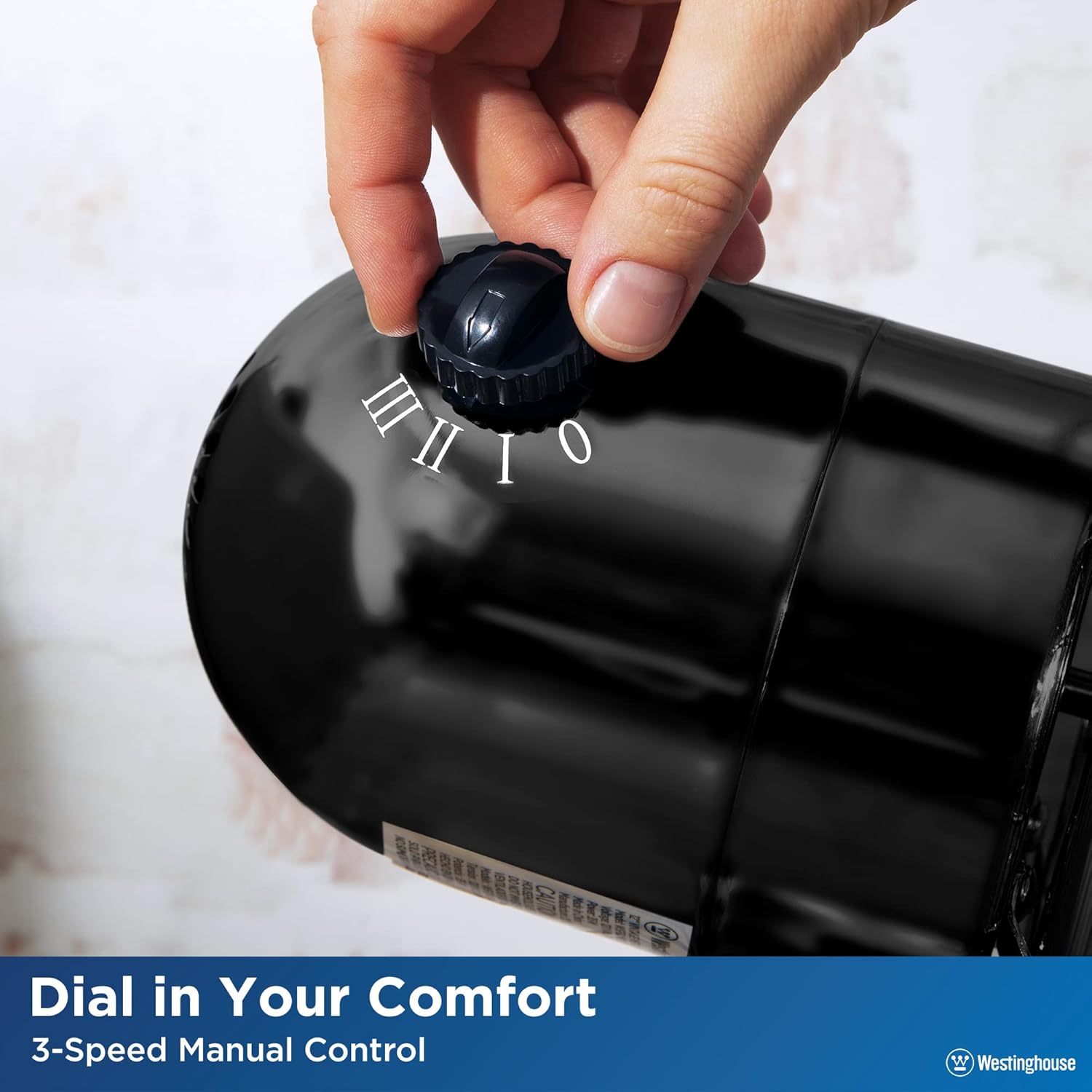 Westinghouse Retro/Vintage Metal Electric Fan 16 Inches With Adjustable Tilt & Base Height Of 37" - 51.5" - 90° Oscillating And 3 Speeds - Ideal For Home, Floor, Room, Bedroom, Black