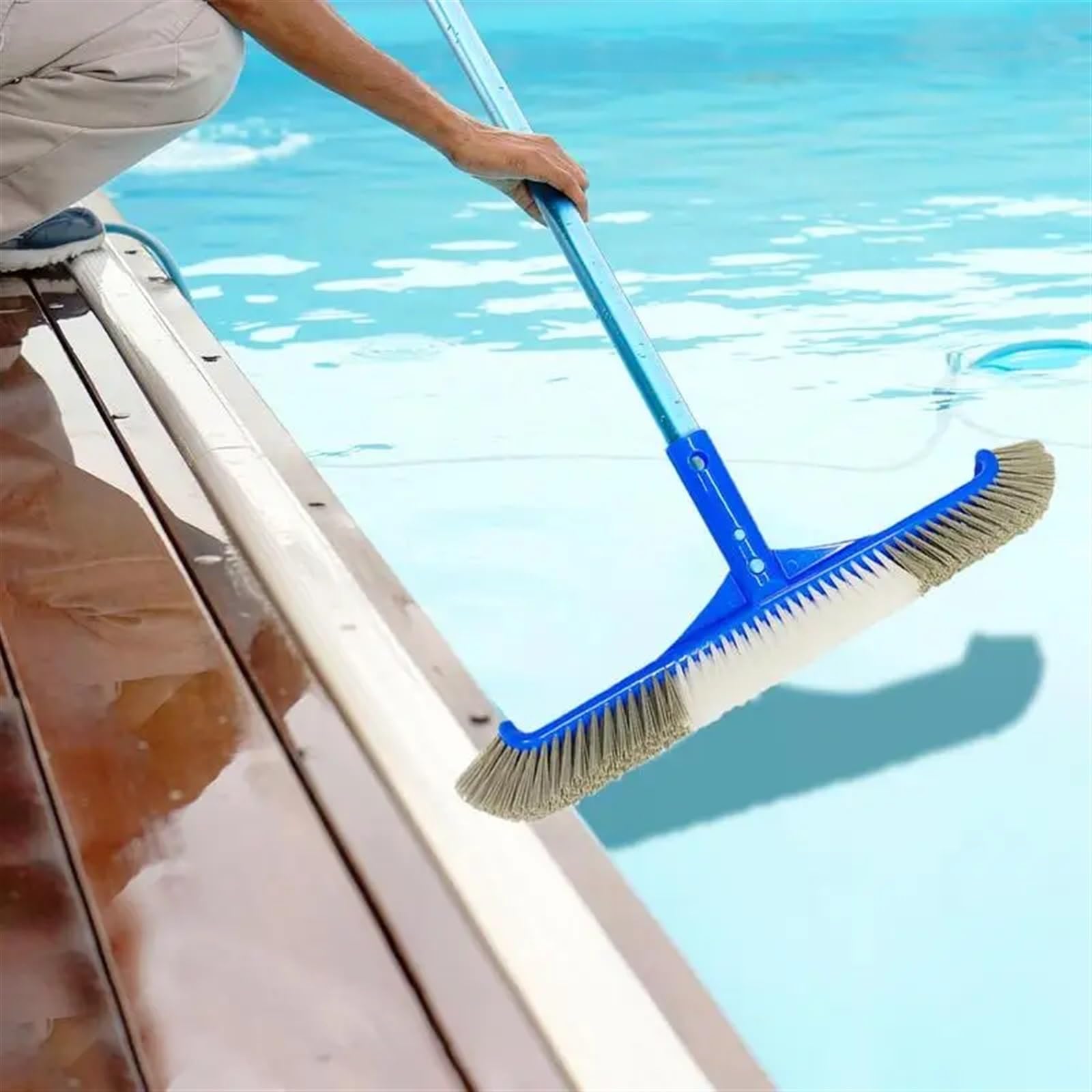 Escoba Exterior Cepillo for Piscina, Herramienta de Limpieza for el Suelo y Las Paredes la, Escoba for, Cepillo portátil para Limpiar Azulejos, Pavimento in Legno, Cocina