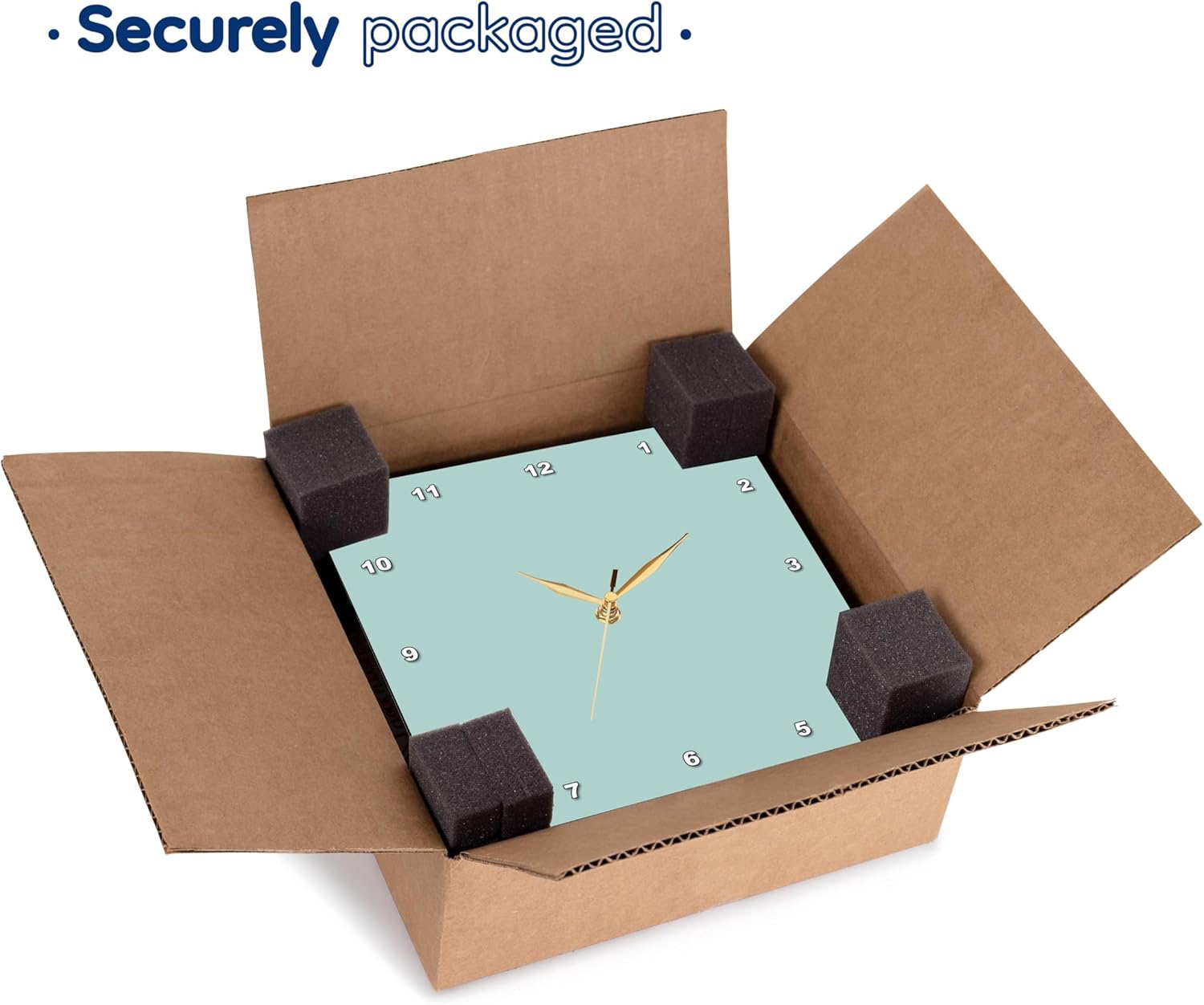 3D Rose 3dRose Plain Mint Blue-Solid Color-Light Turquoise-Grey-Gray-Modern Contemporary Simple Pastel Teal-Wall Clock, 15-inch (DPP_159844_3)