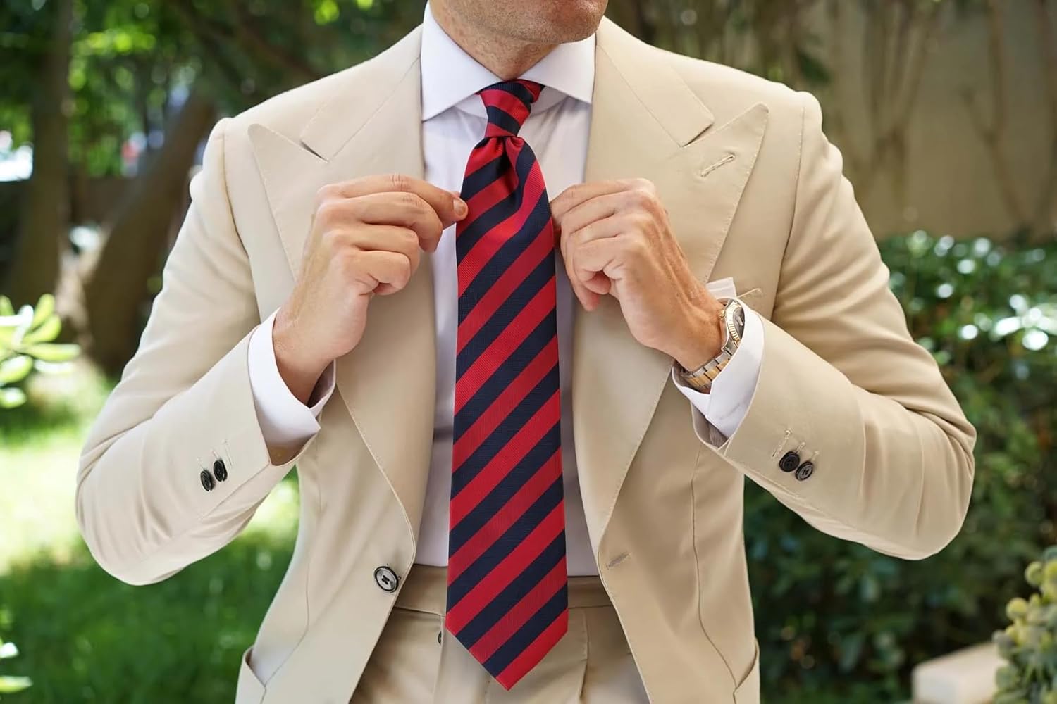 OTAA Konya Chalk Stripe Green Linen|Neckties for Men|Designed by the Brothers at - Image 6