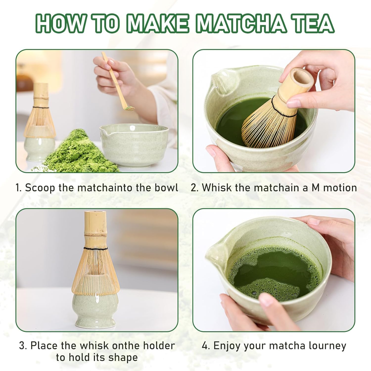 Matcha kit Matcha Whisk Set Accessoire de cérémonie du Matcha Japonais 5 pièces Bol Matcha avec Bec Fouet au Matcha Ouillère à Thé Kit de Fabrication de Thé