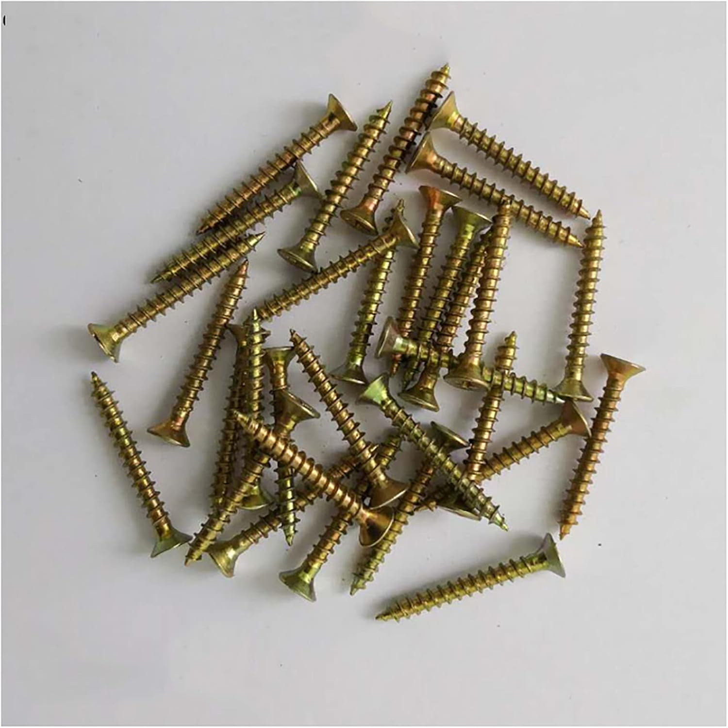 Tapping ScrewScrew Screws Drywall Fine Thread Sharp Point Flat Countersunk Screws for Drywall Plasterboard Wood and Other Similar Types Screw Size(Size:m3.5x16mm,Color:Yellow)