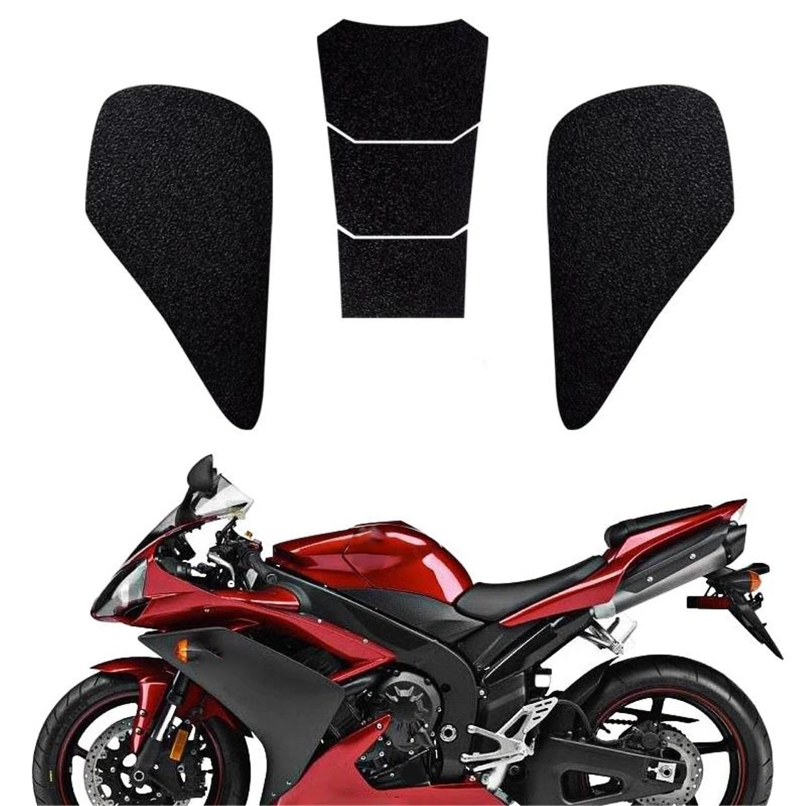 for Yamaha R1 2007-2008 Motorcycle Fuel Tank Stickers Fishbone Anti-Slip Protection Side