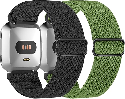 Compatible con Fitbit Versa 2 bandas para mujeres y hombres, correa deportiva de nailon trenzado elástico transpirable para Fitbit VersaVersa 2Versa