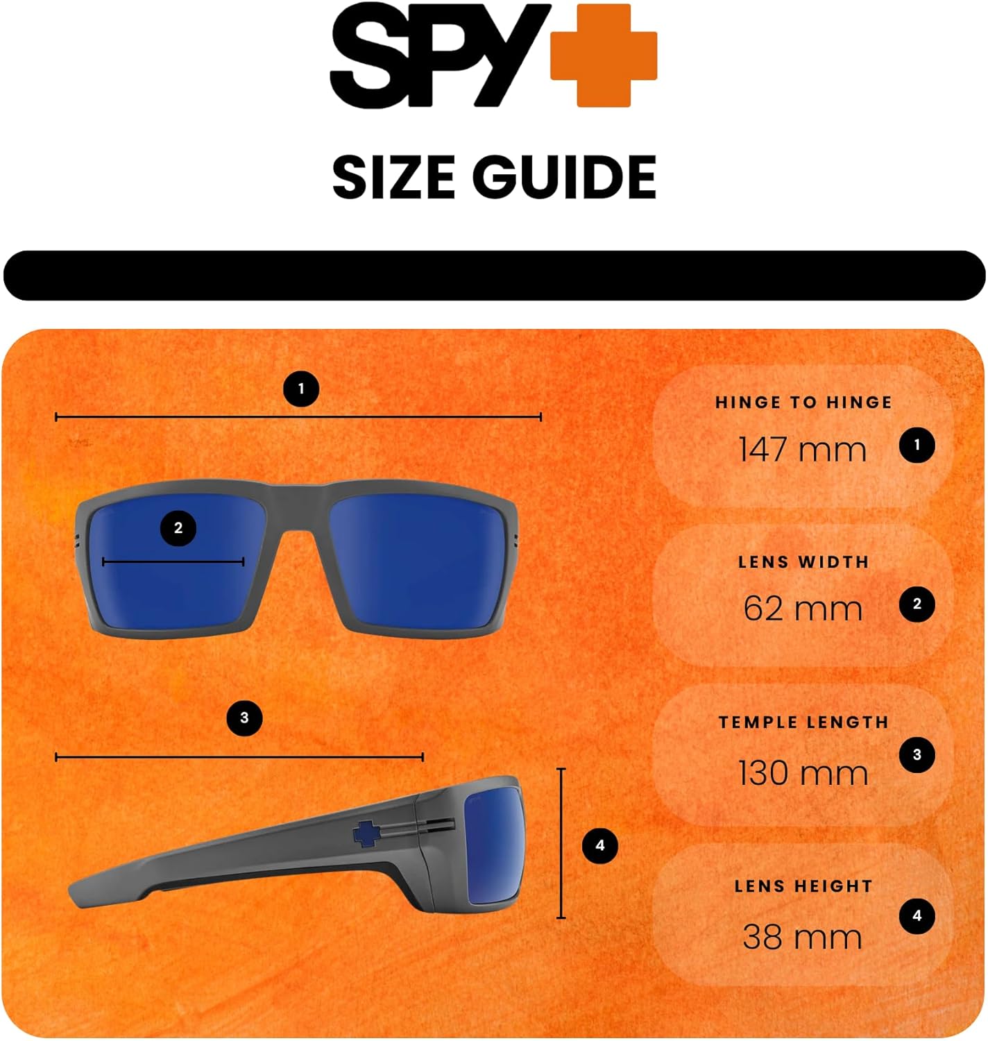 Spy Rebar Rectangular Sunglasses for Men +BUNDLE with ACCESSORY EYEWEAR KIT