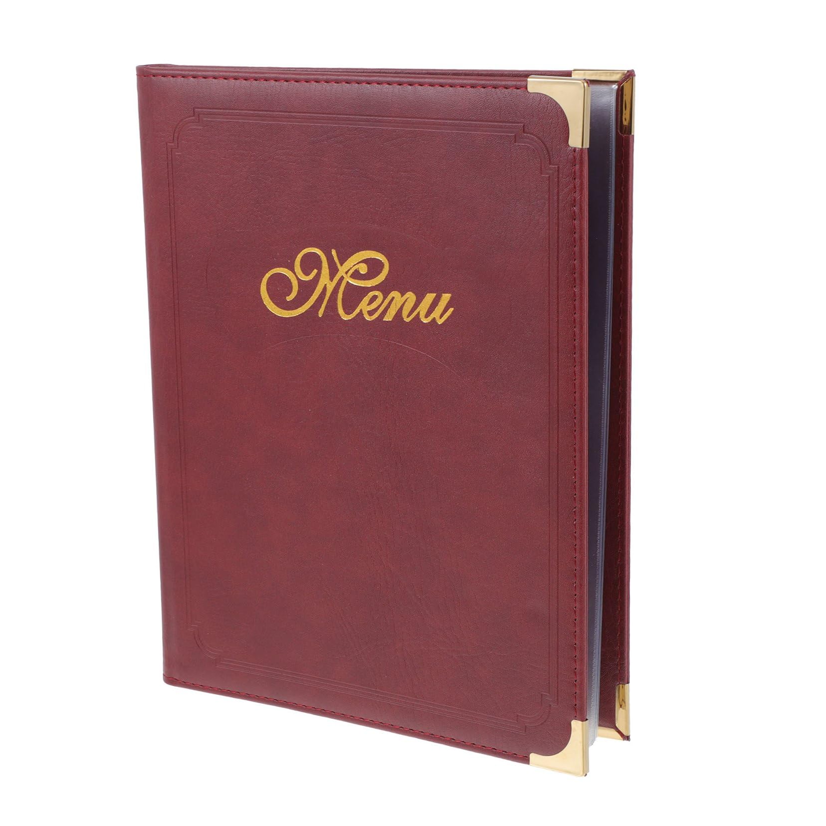 COLLBATH Carpeta de Menú Cubierta de Material Sintético PU para Restaurante Diseño de Página Deslizante y Esquinas Redondeadas, Manual de Menú Práctico para Orden en Recepción y Servicio