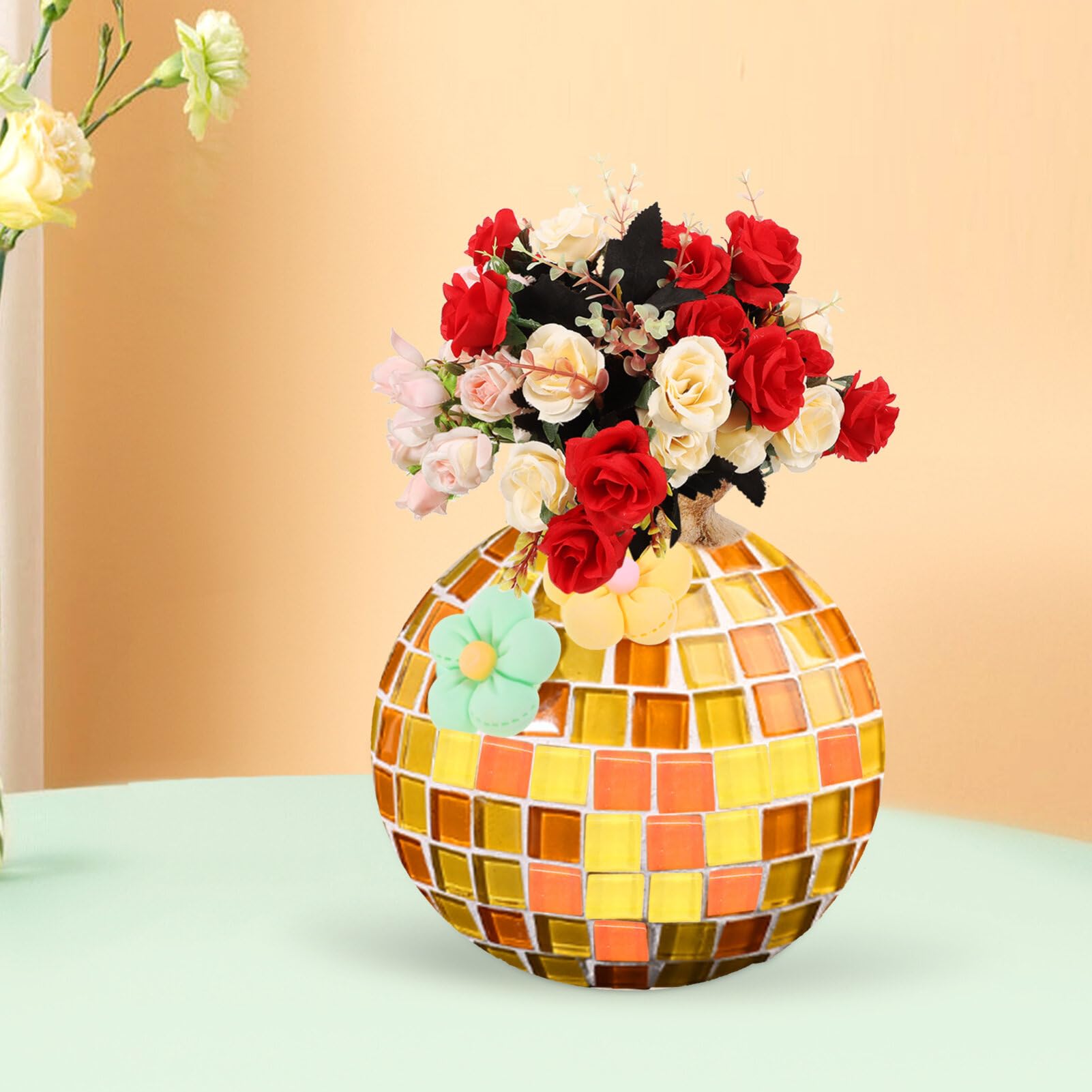 Amazon.co.jp: STOBAZA ガラス モザイク タイル 未完成 木 つぼみ 花瓶