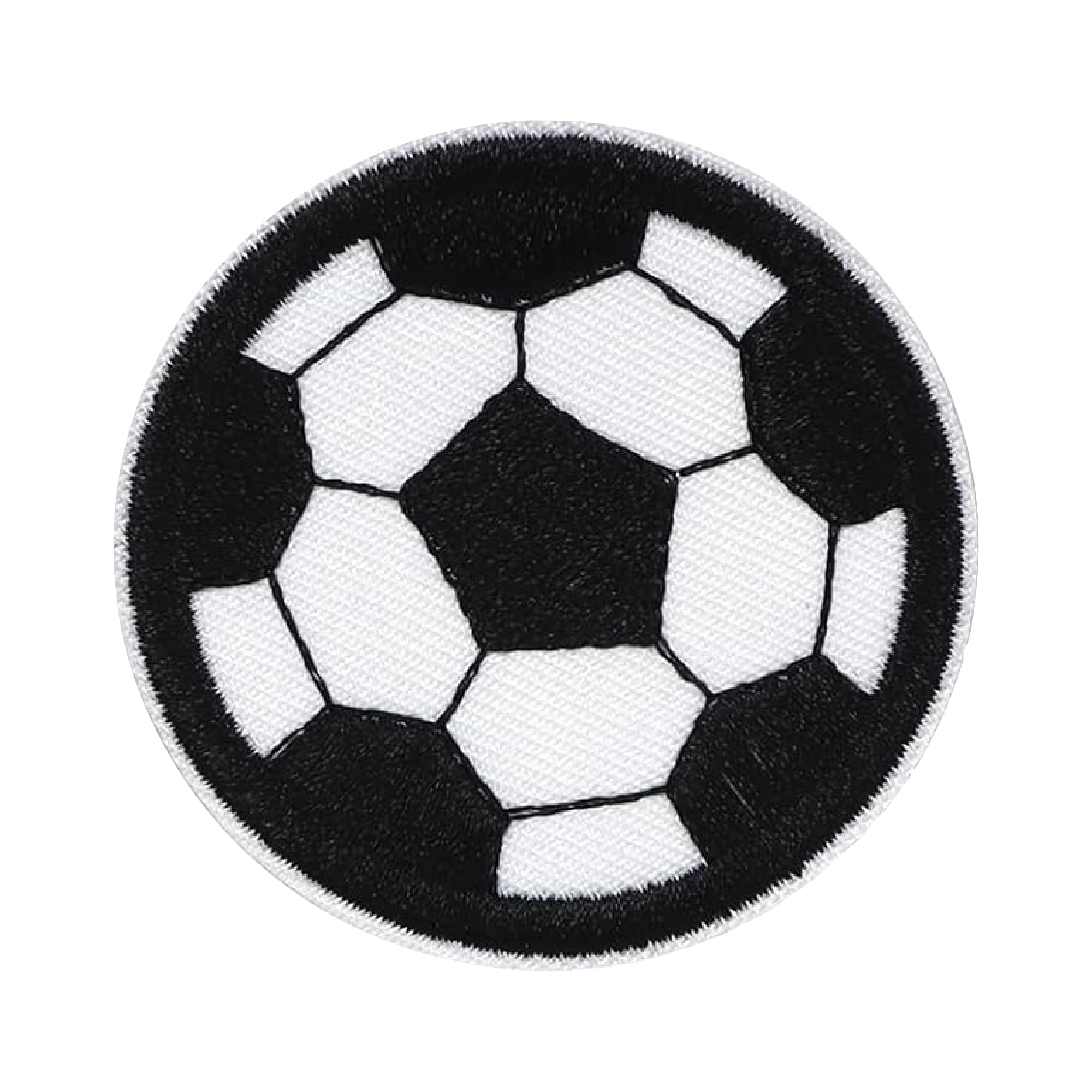 ISEE 360 Soccer Ball Sew on/Iron on Embroidered Patches for Boys Clothes Hat Jeans Bag Jackets Decor DIY Applique Patches (3 x 3 Inch)