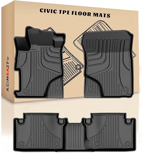 AOMSAZTO Alfombrillas compatibles con Civic 2012 2013 2014 2015, alfombrillas de automóvil personalizadas para todo tipo de clima, juego completo de