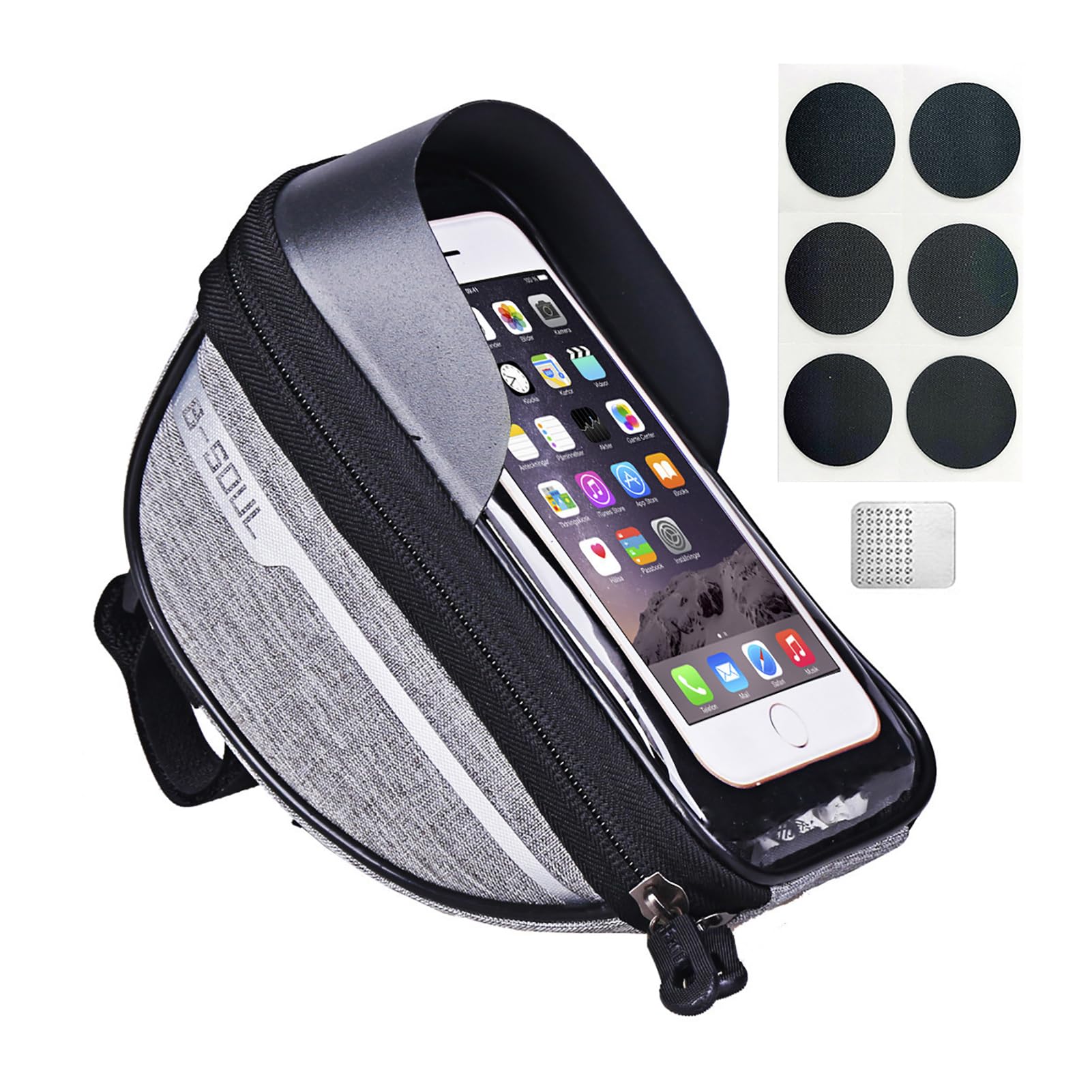 Bike Phone Front Frame Bag, Waterproof, Tube Case, Bicycle Phone Holder, Bike Handlebar Bag, Bicycle Accessories Compatible Cellphone Under 7.2”,