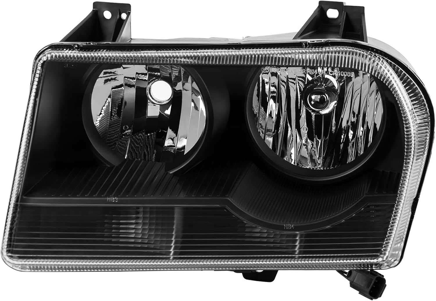 MOSTPLUS Headlight Assembly Compatible with 2005-2010 Chrysler 300 2.7L 3.5L Front Lamp with Black Housing/Clear Lens