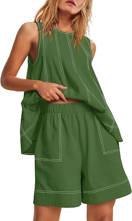 Nirovien Womens Short Sets 2 Piece Outfits Vacation Summer Sets
