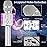 Amazmic Kids Karaoke Microphone Machine Toy Bluetooth Microphone Portable Wireless Karaoke Machine Handheld with LED Lights, Gift for Children Adults Birthday Party, Home KTV(Silver)