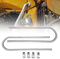iRKY 44" Stainless Steel Flexible Heater Hose Kit - Universal Radiator Hoses for 5/8" & 3/4" Necks, 2 Hoses + Chrome Caps