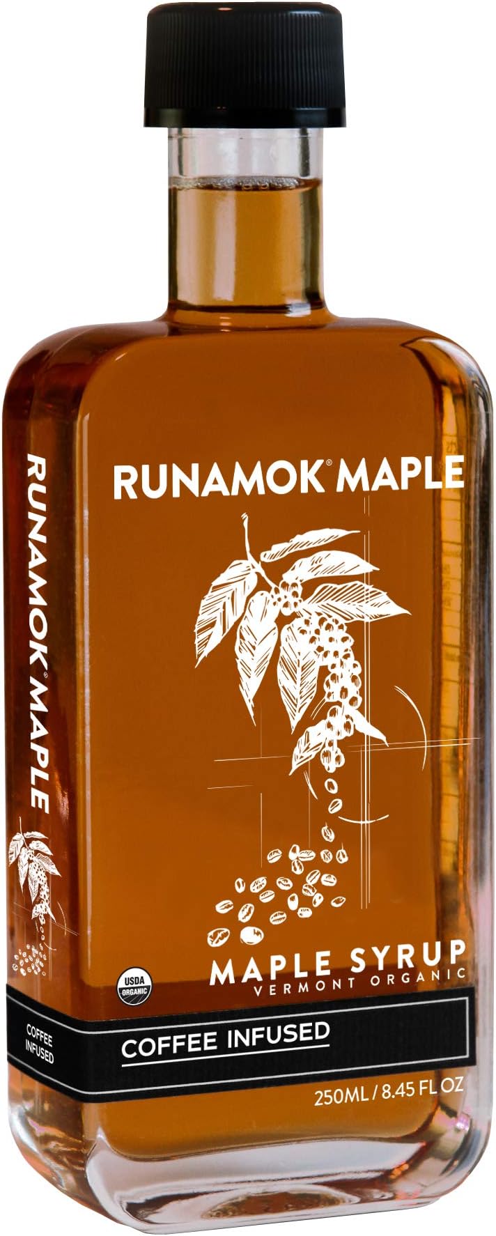Runamok Coffee Infused Maple Syrup - Authentic & Real Vermont Maple Syrup | Make Your Ultimate Coffee-Milk | Breakfast | 8.45 Fl Oz (250mL)
