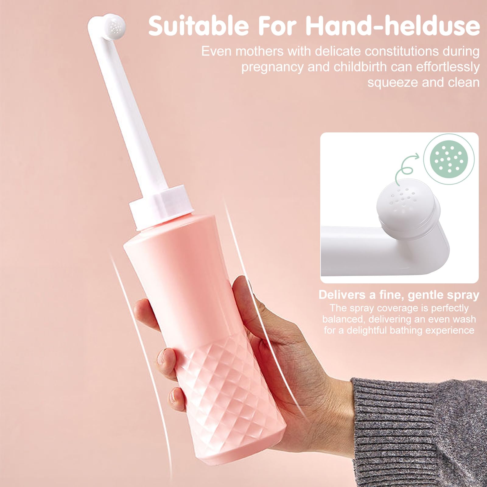 Set bidet portatile da viaggio, bidet elettrico ricaricabile con serbatoio dell'acqua da 2,5 l e bottiglia da spremere Momwasher Peri, doccia musulmana, WC da campeggio all'aperto, igiene personale e