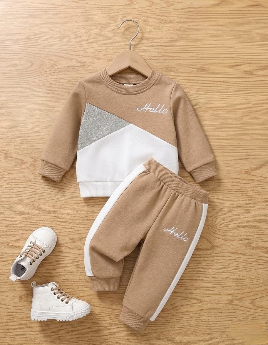 Baby Unisex Cotton Clothing Set, Multicolour, Round Neck Long Sleeve T-Shirt & Track Pant, Casual Wear-image-32